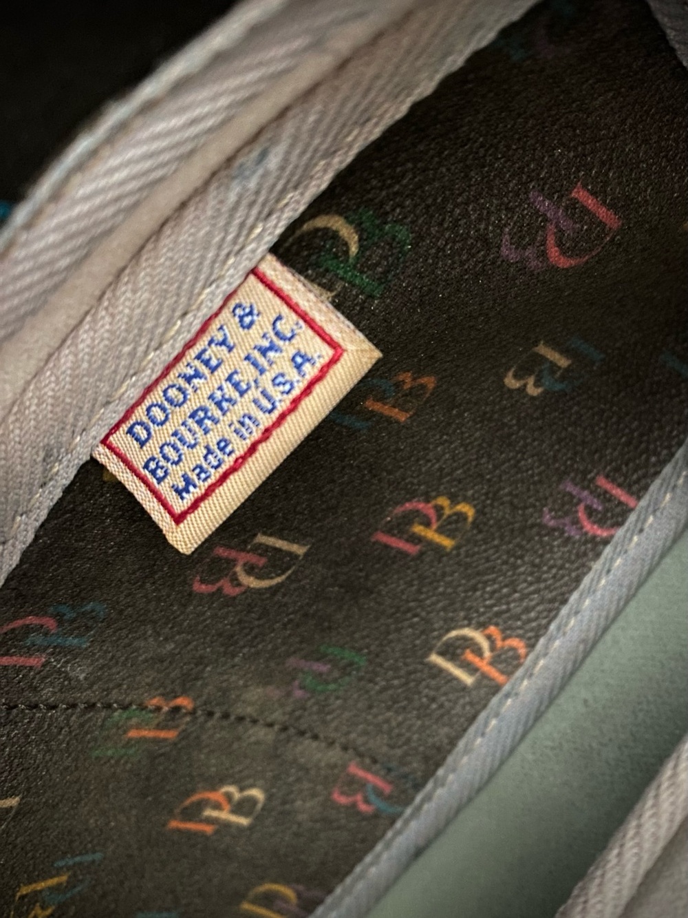 Dooney & Bourke Brown Multicolor Logo Canvas Tote with Leather Handles - Picture 5 of 7